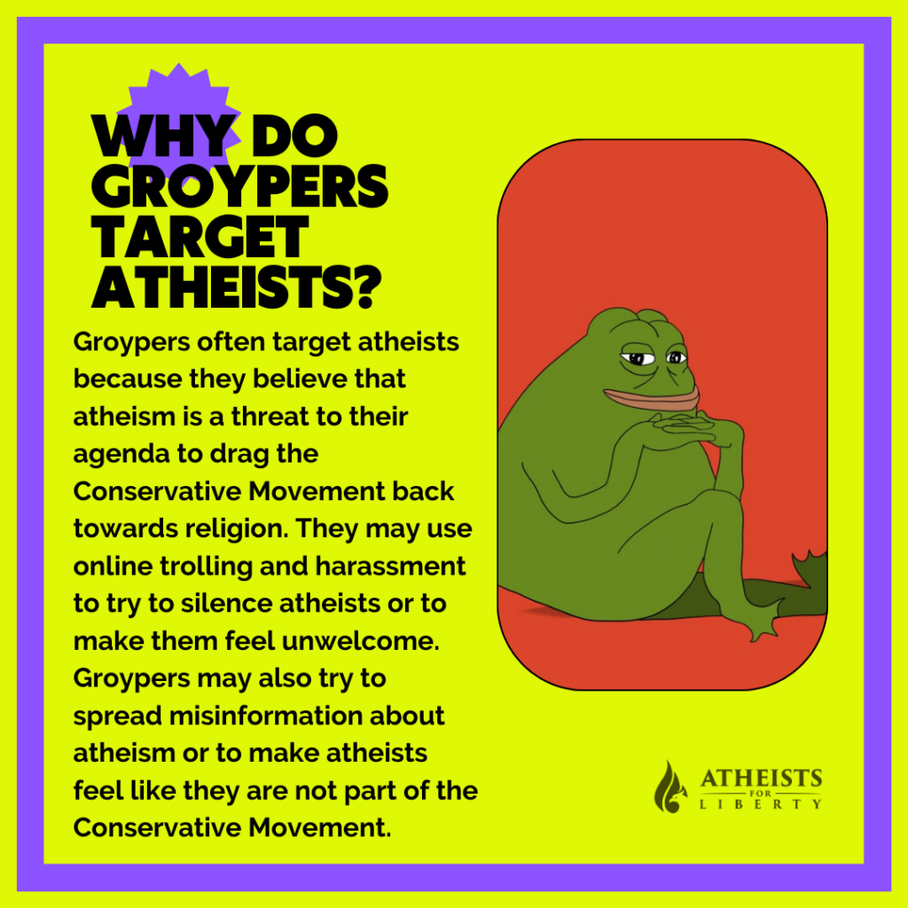groypers target atheists 